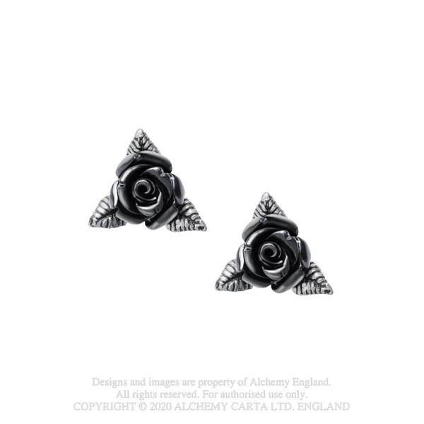 Pewter Earring : Ring O' Roses Studs
