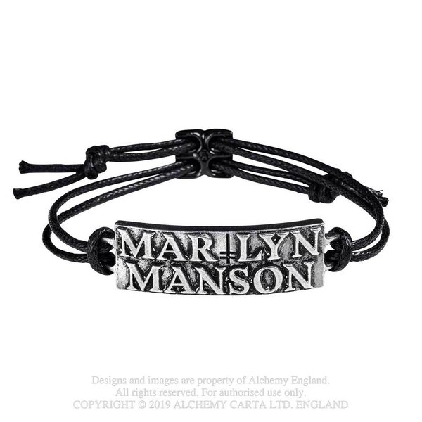 Pewter Bracelet  Marilyn Manson Logo