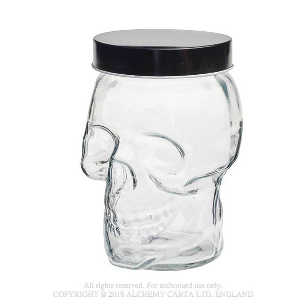 Glass Skull Storage Jar